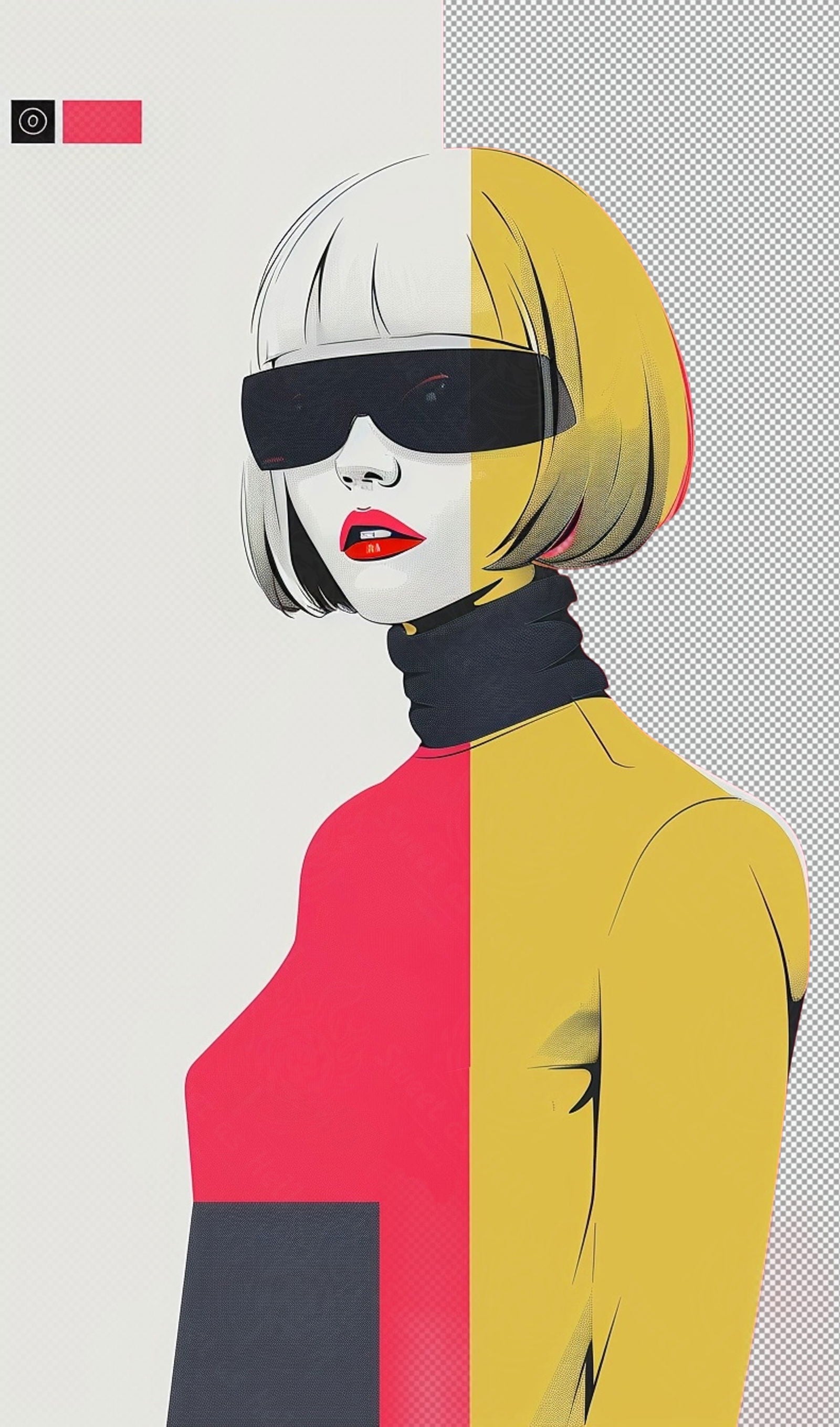 Modern Art Styled Fashion Ad Photo With A Transparent Background 171 SN2998 - Sweet As Hell Designs