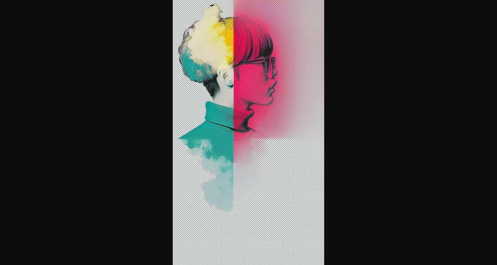 Modern Art Styled Fashion Ad Photo With A Transparent Background 173 SN3000 - Sweet As Hell Designs