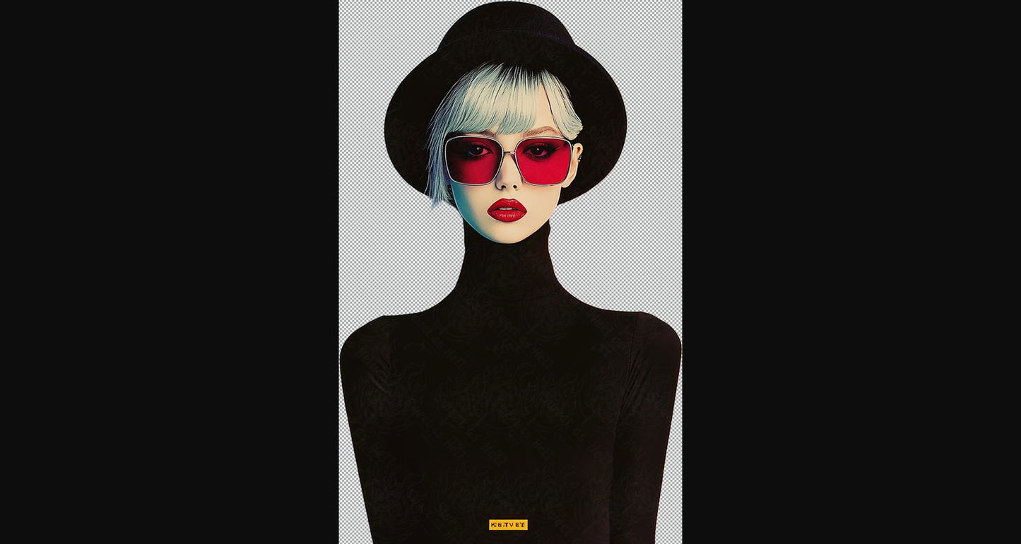 Modern Art Styled Fashion Ad Photo With A Transparent Background 179 SN3006 - Sweet As Hell Designs