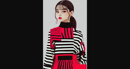 Modern Art Styled Fashion Ad Photo With A Transparent Background 186 SN3013 - Sweet As Hell Designs