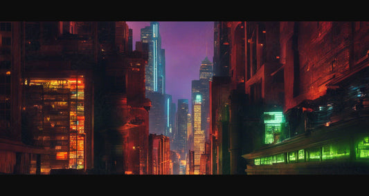 Sci Fi City Illustration Seen From An Elevated View 0001 SN947 - Sweet As Hell Designs