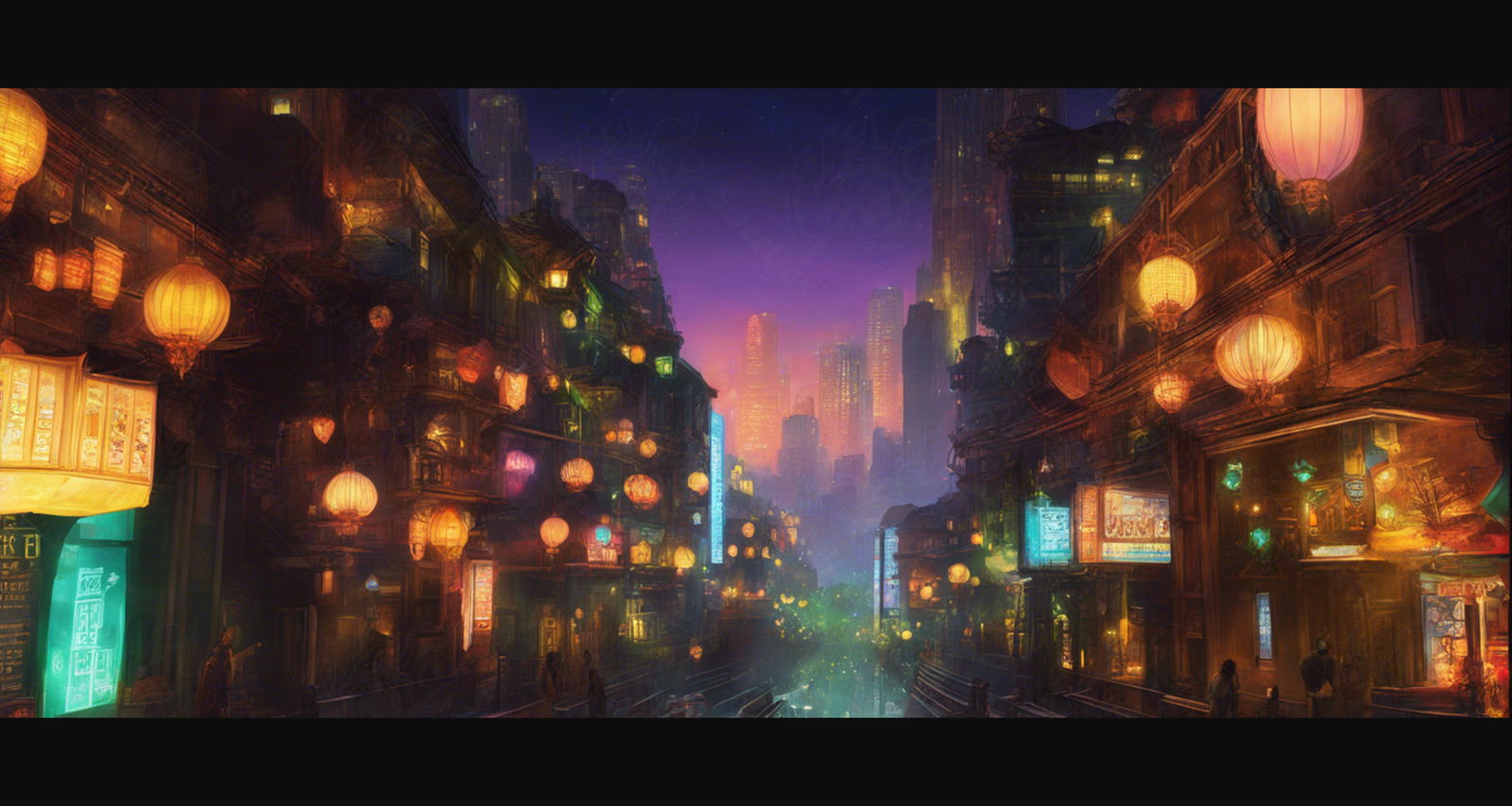 Sci Fi City Illustration Seen From An Elevated View 0002 SN948 - Sweet As Hell Designs