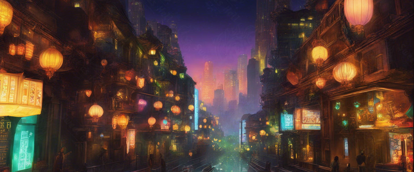 Sci Fi City Illustration Seen From An Elevated View 0002 SN948 - Sweet As Hell Designs
