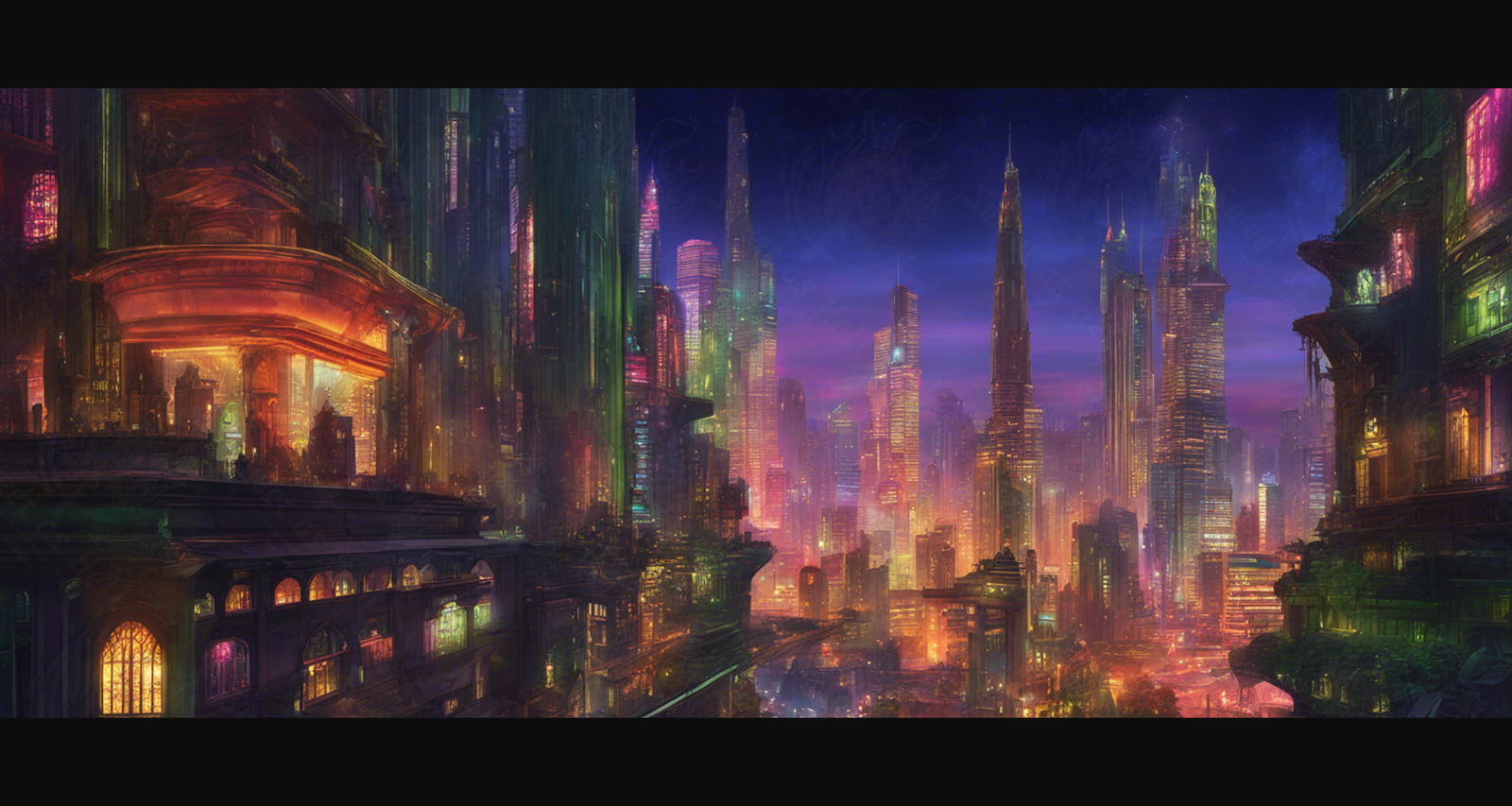 Sci Fi City Illustration Seen From An Elevated View 0003 SN949 - Sweet As Hell Designs