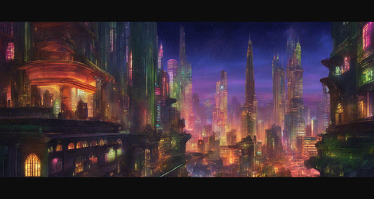 Sci Fi City Illustration Seen From An Elevated View 0003 SN949 - Sweet As Hell Designs