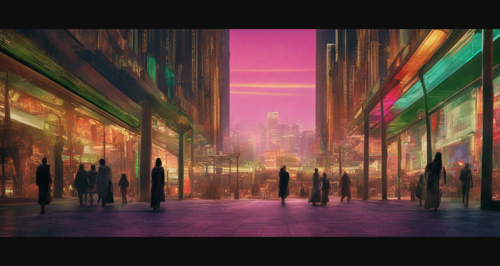 Street Level Illustrated View of a Densely Populated City Set Sometime in the Near Future 0010 SN961 - Sweet As Hell Designs