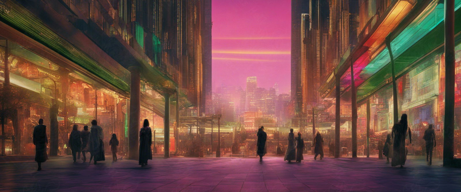 Street Level Illustrated View of a Densely Populated City Set Sometime in the Near Future 0010 SN961 - Sweet As Hell Designs