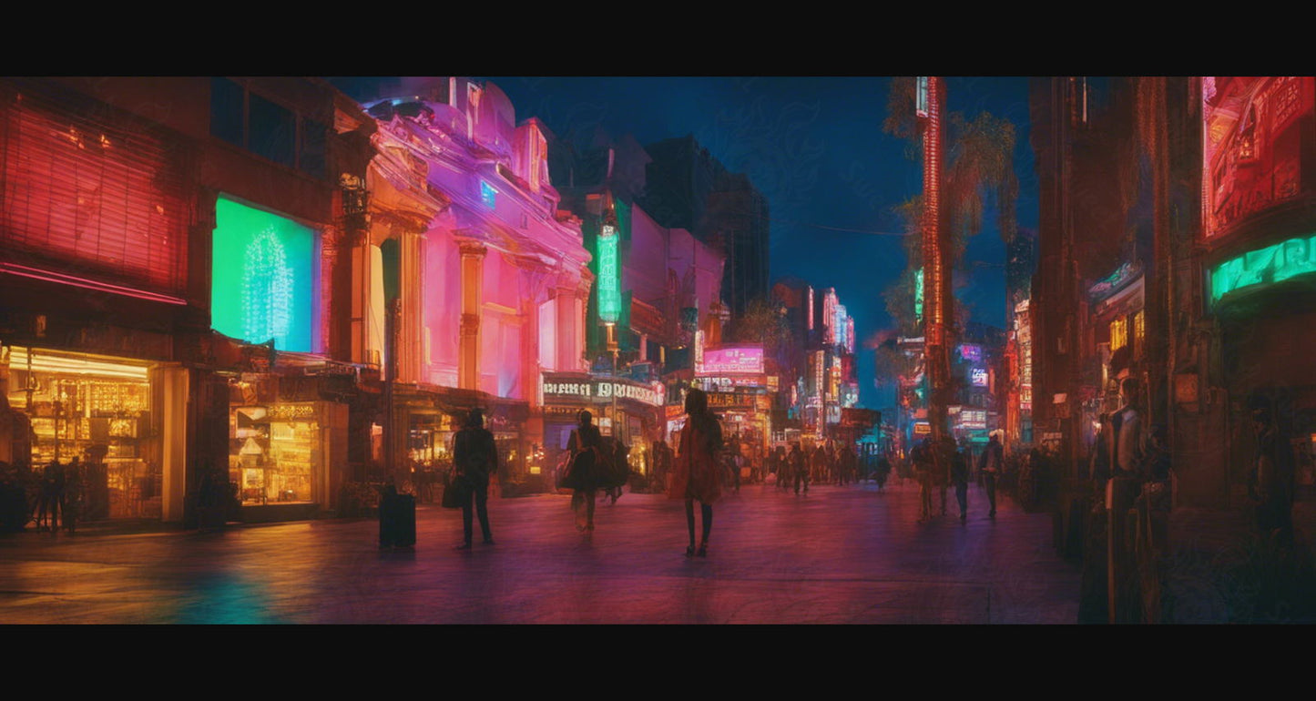 Street Level Illustrated View of a Densely Populated City Set Sometime in the Near Future 0015 SN966 - Sweet As Hell Designs