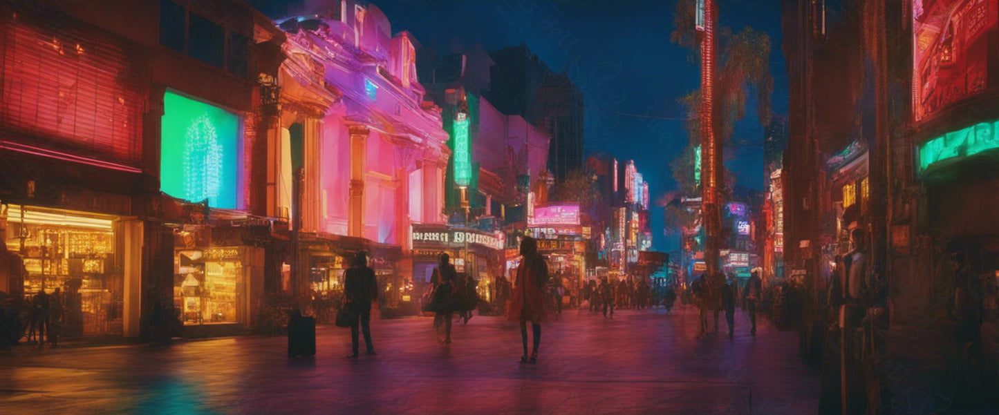 Street Level Illustrated View of a Densely Populated City Set Sometime in the Near Future 0015 SN966 - Sweet As Hell Designs