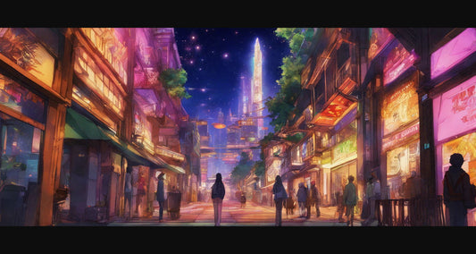 Street Level Illustrated View of a Densely Populated City Set Sometime in the Near Future 0032 SN983 - Sweet As Hell Designs