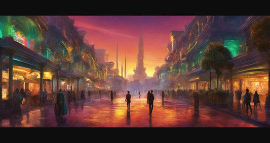 Street Level Illustrated View of a Densely Populated City Set Sometime in the Near Future 0055 SN1006 - Sweet As Hell Designs