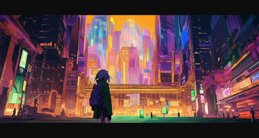 Street Level Illustrated View of a Densely Populated City Set Sometime in the Near Future 0095 SN1046 - Sweet As Hell Designs