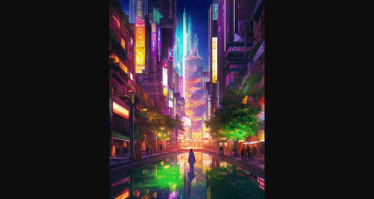 Street Level Illustrated View of a Densely Populated City Set Sometime in the Near Future 0142 SN1093 - Sweet As Hell Designs