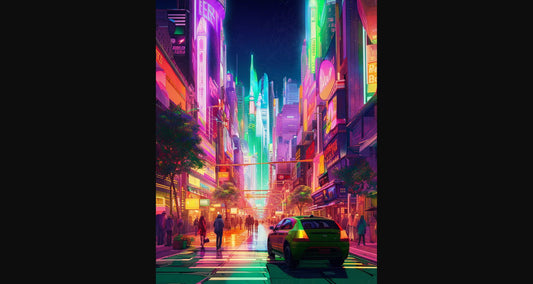 Street Level Illustrated View of a Densely Populated City Set Sometime in the Near Future 0149 SN1100 - Sweet As Hell Designs