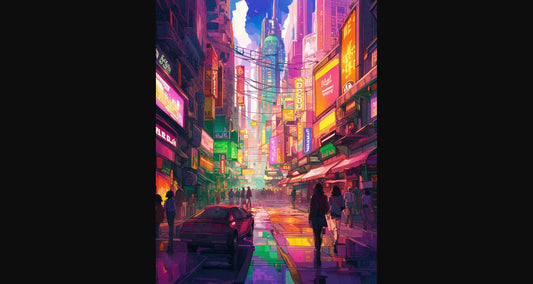 Street Level Illustrated View of a Densely Populated City Set Sometime in the Near Future 0159 SN1110 - Sweet As Hell Designs
