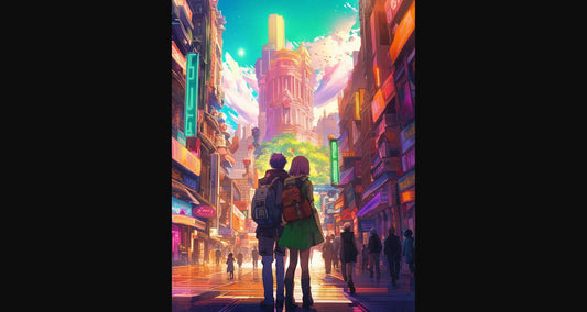 Street Level Illustration of Modern Fantasy City Architecture 0002 SN1166 - Sweet As Hell Designs
