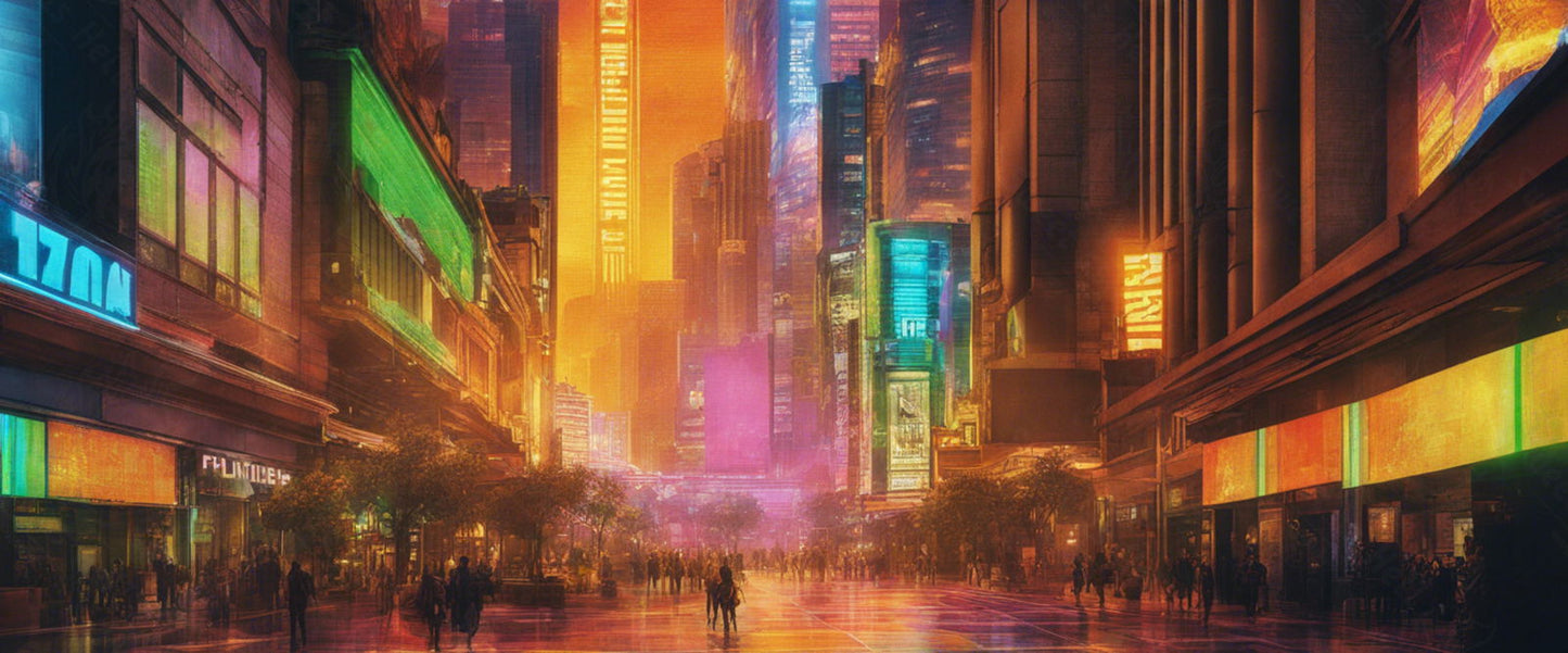 Street Level Illustration of Modern Fantasy City Architecture 0012 SN1175 - Sweet As Hell Designs