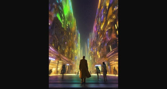 Street Level Illustration of Modern Fantasy City Architecture 0027 SN1190 - Sweet As Hell Designs