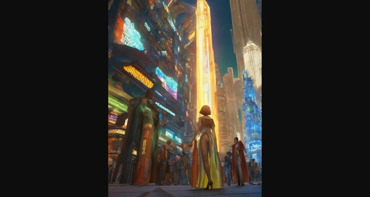 Street Level Illustration of Modern Fantasy City Architecture 0028 SN1191 - Sweet As Hell Designs