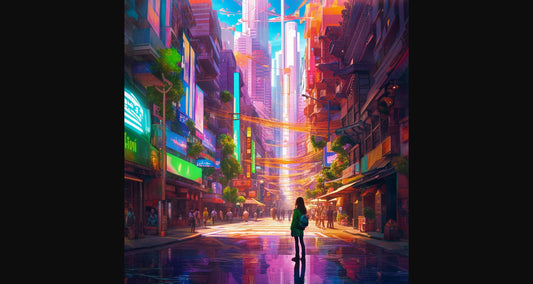 Street Level Illustration of Modern Fantasy City Architecture 0029 SN1192 - Sweet As Hell Designs