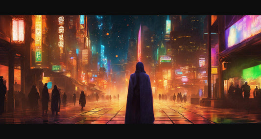 Street Level Illustration of Modern Fantasy City Architecture 0030 SN1193 - Sweet As Hell Designs