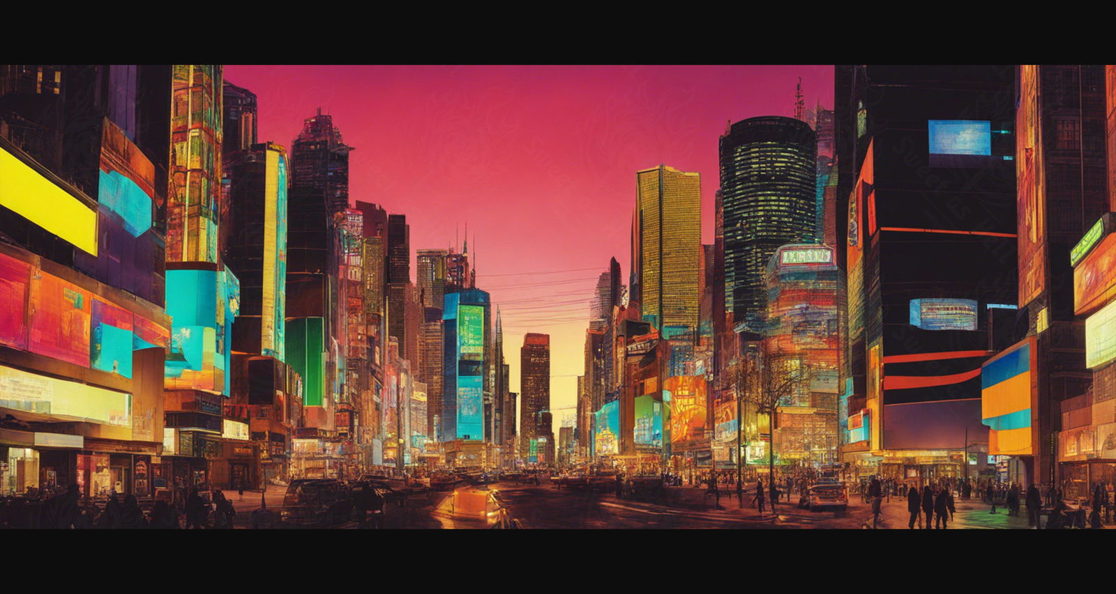 Street Level Illustration of Modern Fantasy City Architecture 0031 SN1194 - Sweet As Hell Designs