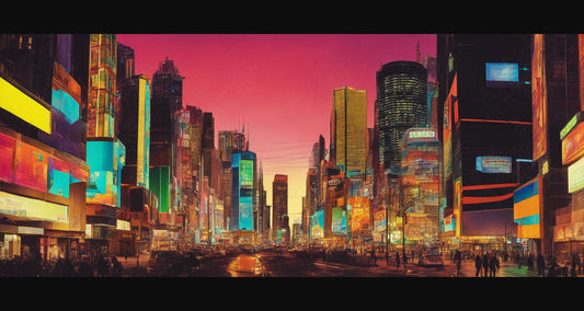 Street Level Illustration of Modern Fantasy City Architecture 0031 SN1194 - Sweet As Hell Designs
