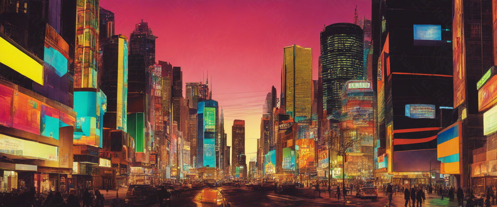 Street Level Illustration of Modern Fantasy City Architecture 0031 SN1194 - Sweet As Hell Designs