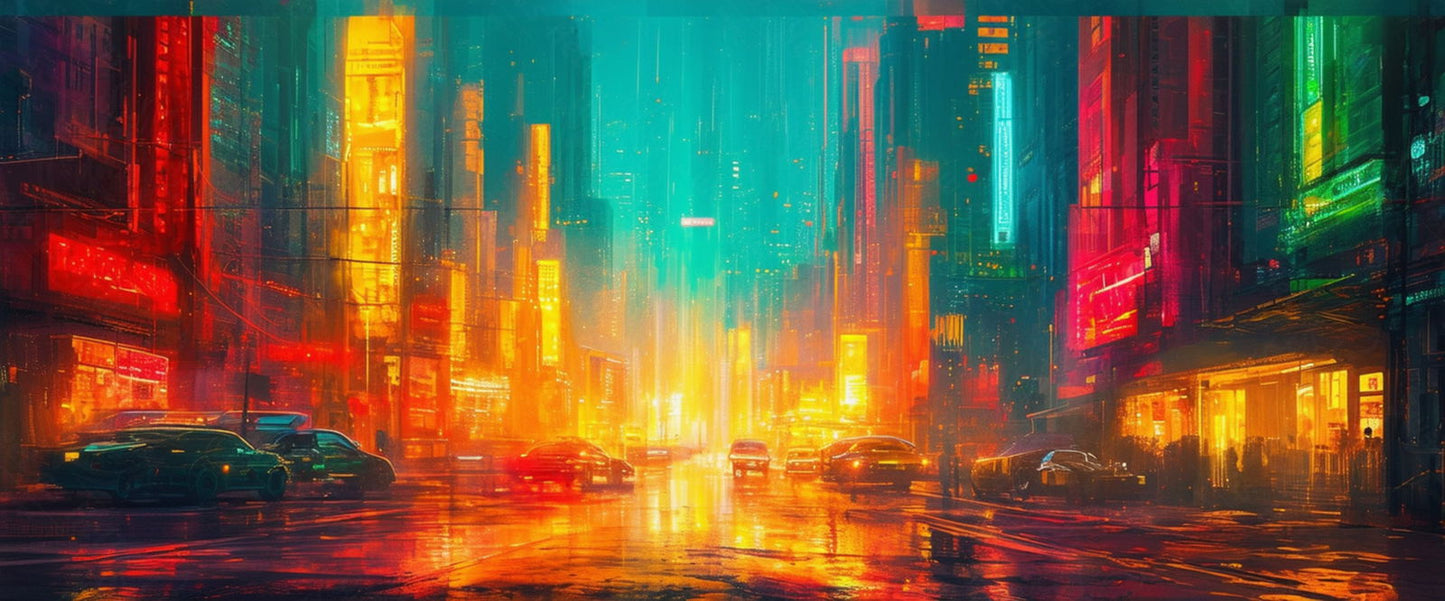 Street Level Illustration of Modern Fantasy City Architecture 0032 SN1195 - Sweet As Hell Designs
