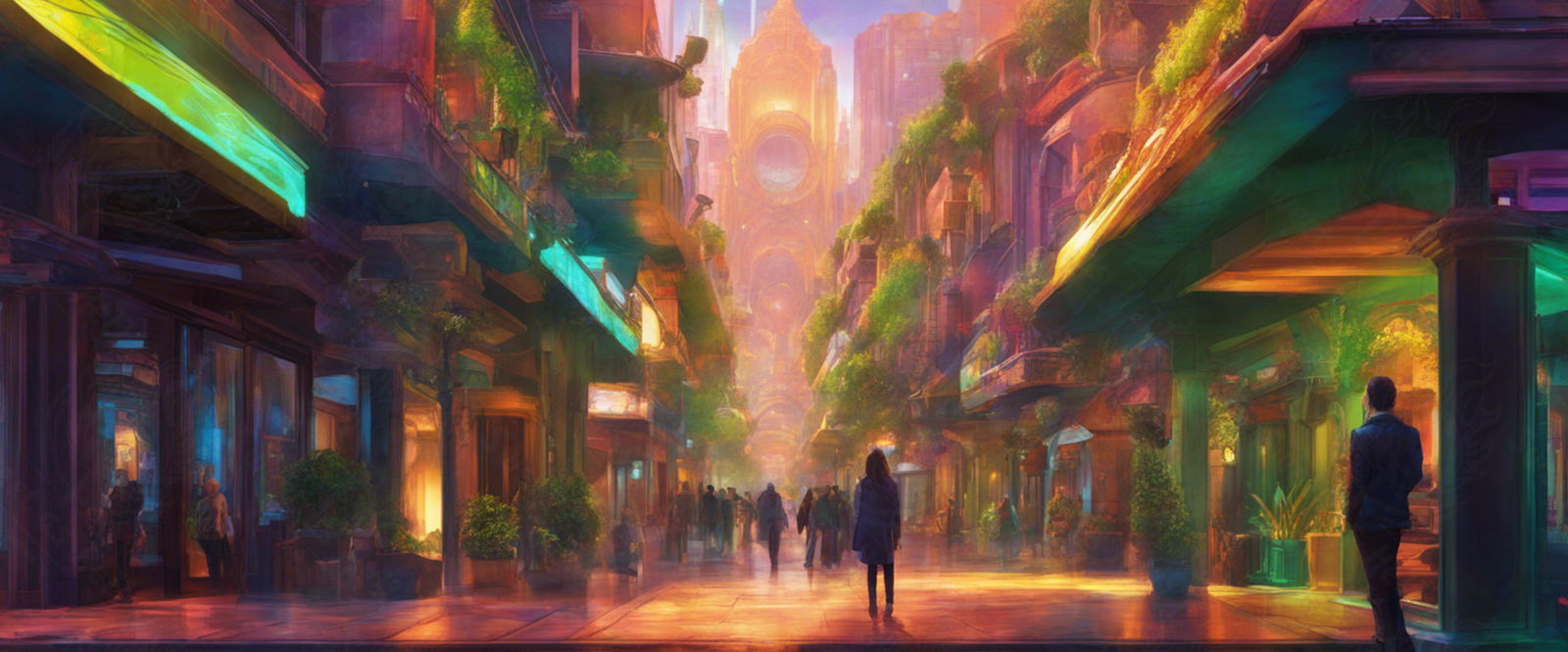 Street Level Illustration of a Futuristic City 0013 SN1152 - Sweet As Hell Designs