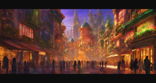 Street Level Illustration of a Futuristic City 0018 SN1157 - Sweet As Hell Designs