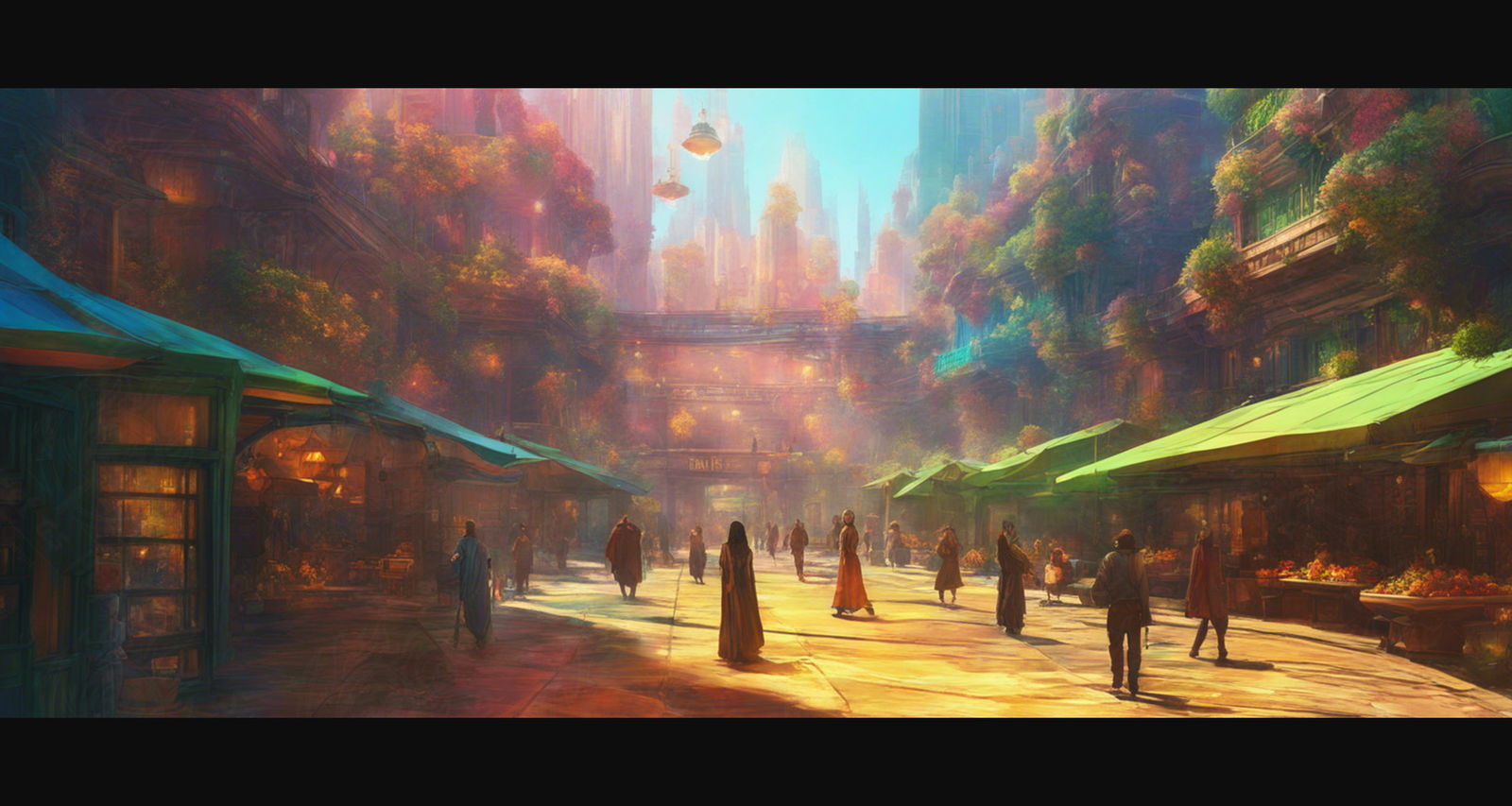 Street Level Illustration of a Futuristic City 0020 SN1159 - Sweet As Hell Designs