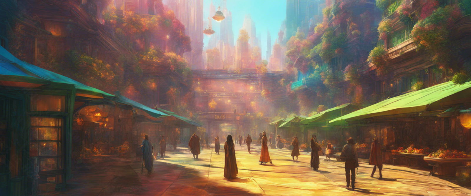Street Level Illustration of a Futuristic City 0020 SN1159 - Sweet As Hell Designs
