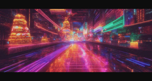 Surreal One Point Perspective Street Level Scene 21 by 9 0001 SN1238 - Sweet As Hell Designs