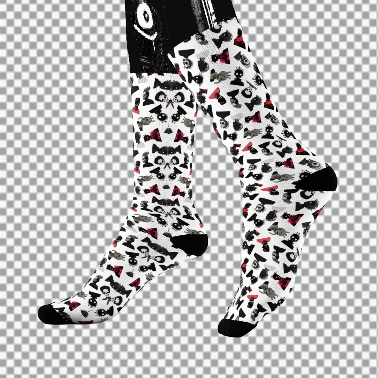 Sweet As Hell Designs' Crew Socks Featuring The Original Ruffian Pattern - Sweet As Hell Designs