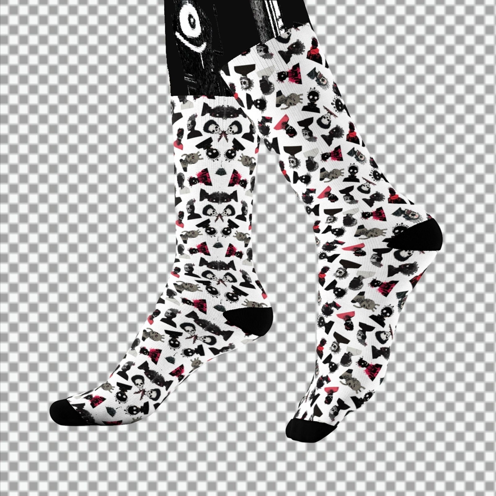 Sweet As Hell Designs' Crew Socks Featuring The Original Ruffian Pattern - Sweet As Hell Designs