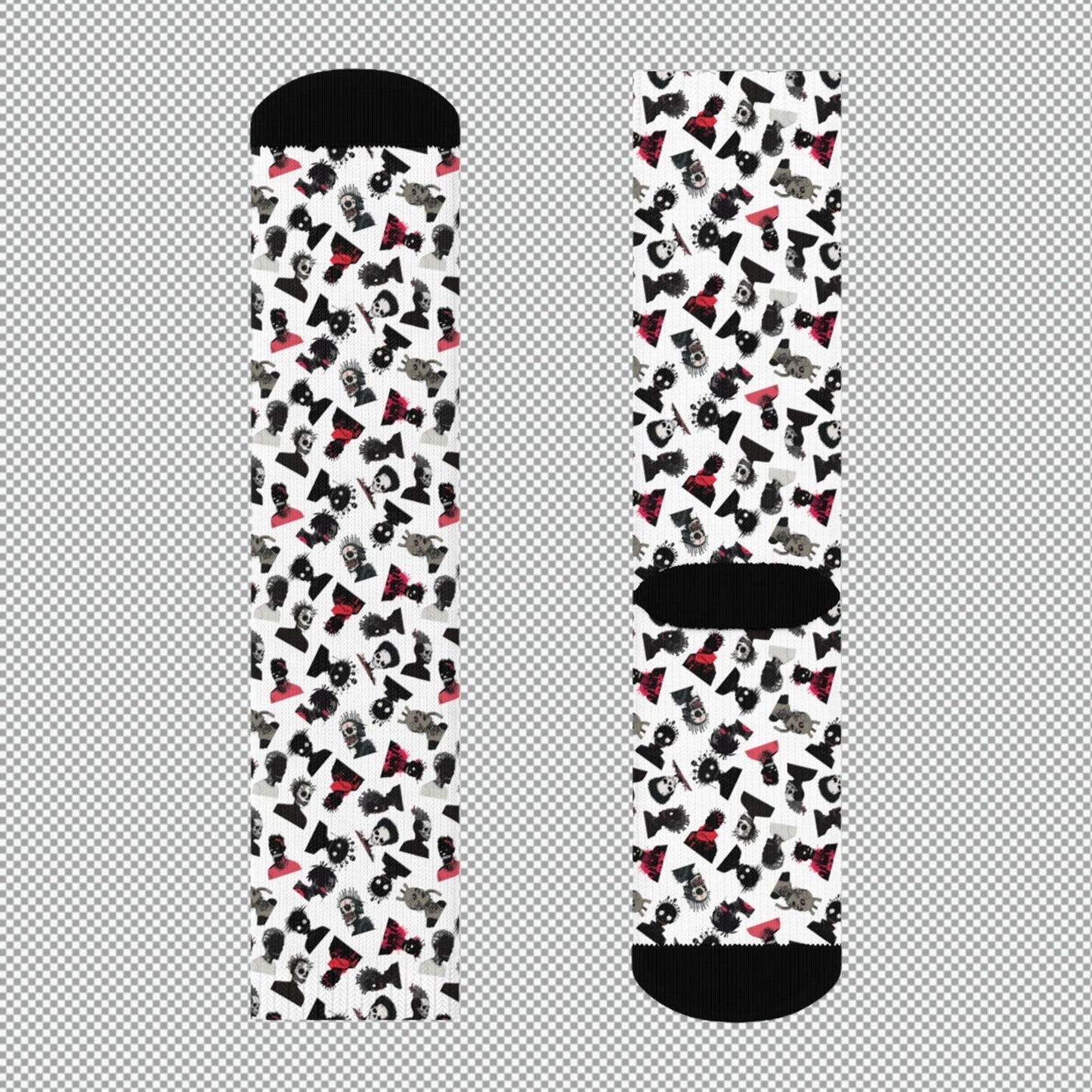 Sweet As Hell Designs' Crew Socks Featuring The Original Ruffian Pattern - Sweet As Hell Designs