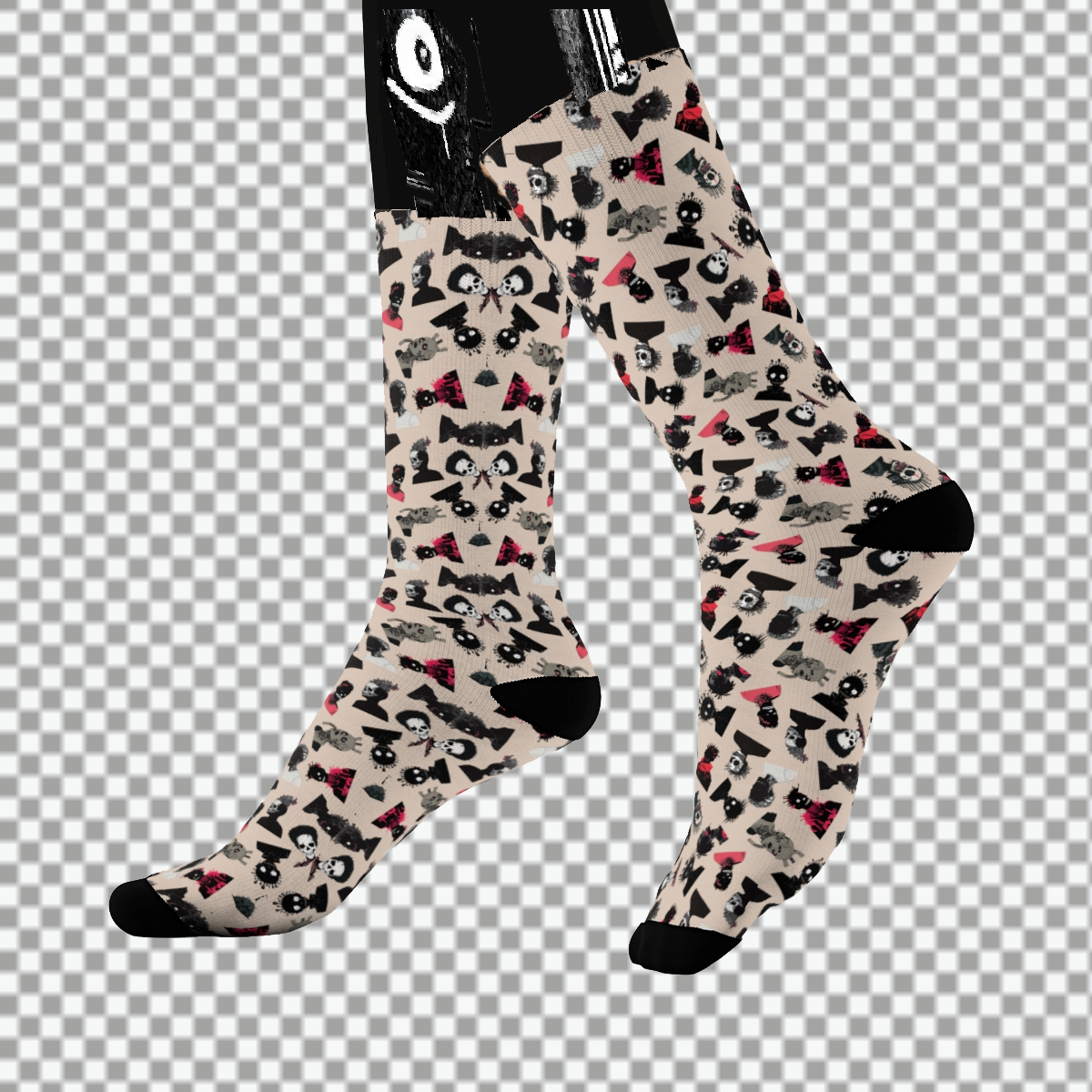 Sweet As Hell Designs' Crew Socks Featuring The Original Ruffian Pattern - Sweet As Hell Designs