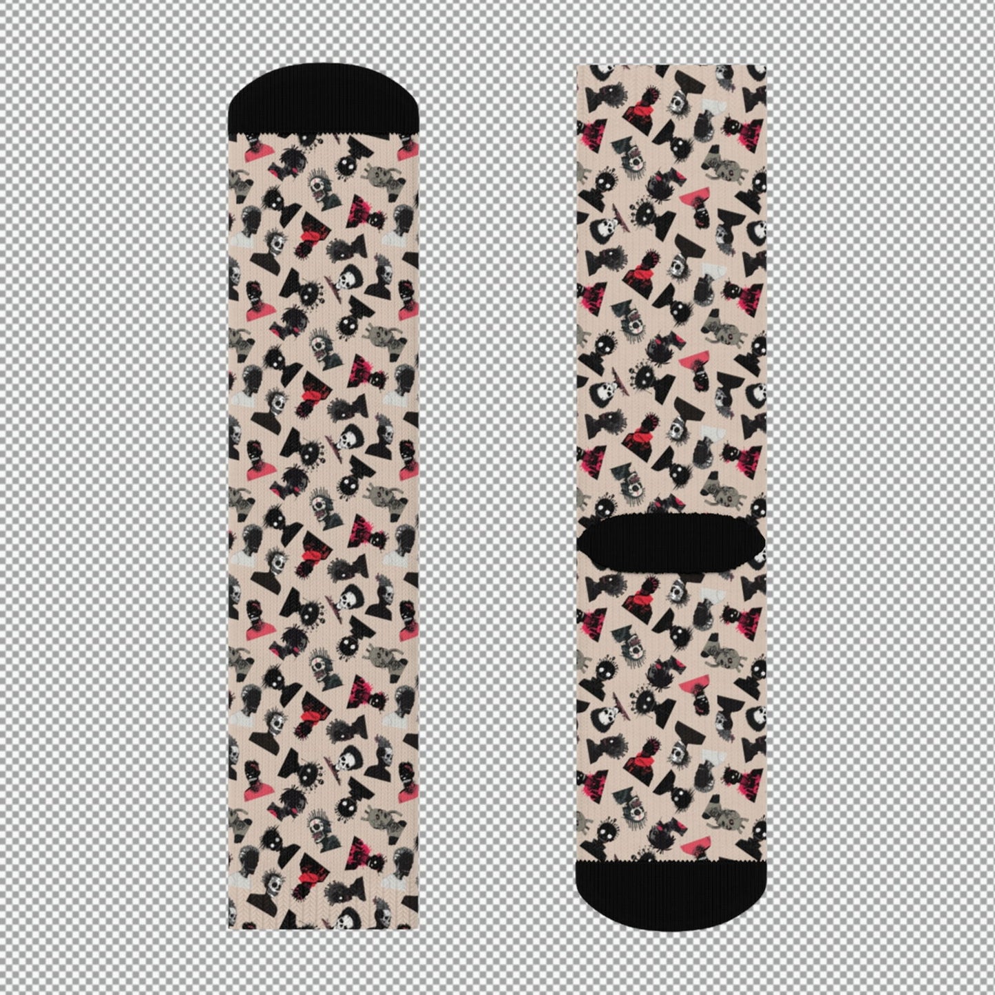 Sweet As Hell Designs' Crew Socks Featuring The Original Ruffian Pattern - Sweet As Hell Designs