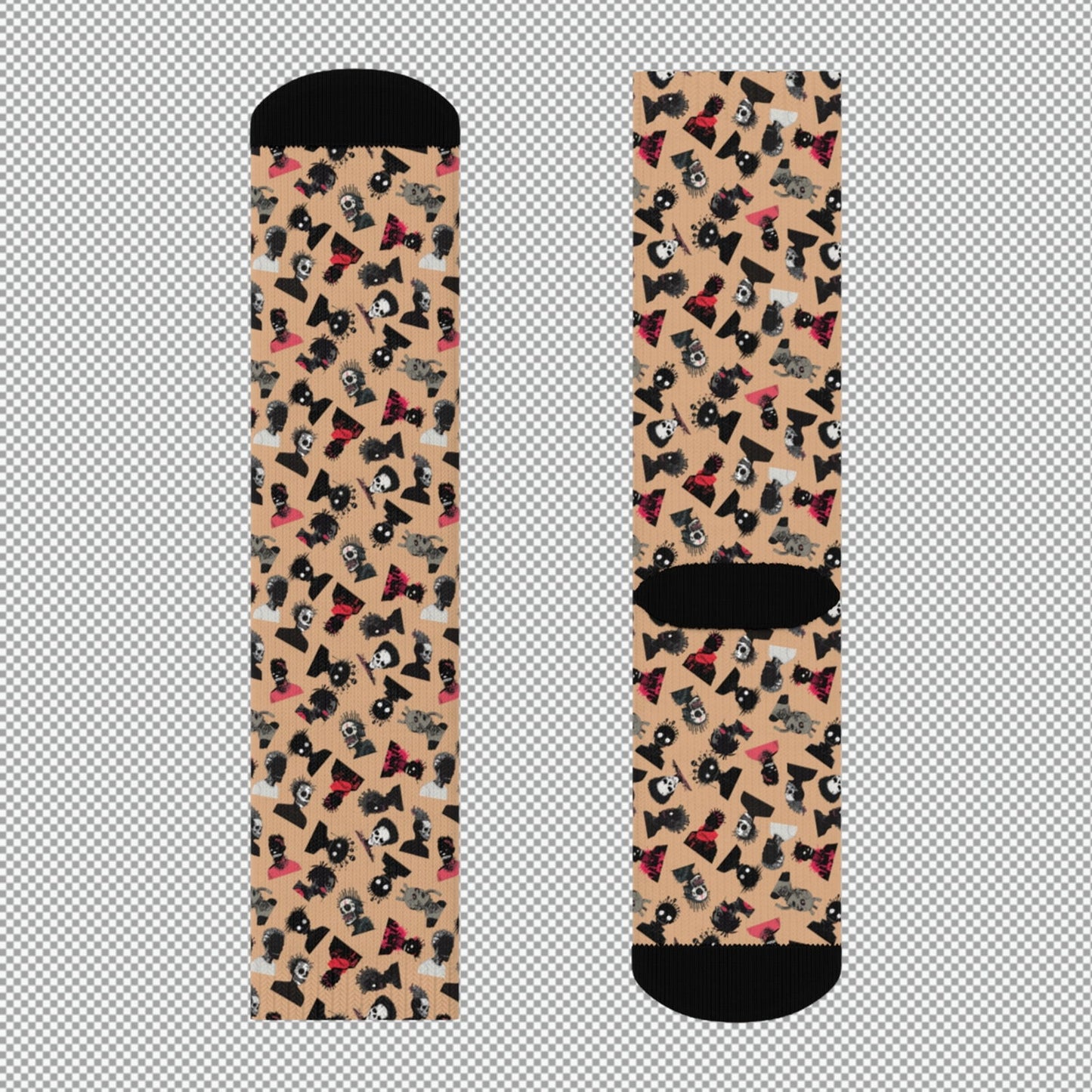 Sweet As Hell Designs' Crew Socks Featuring The Original Ruffian Pattern - Sweet As Hell Designs