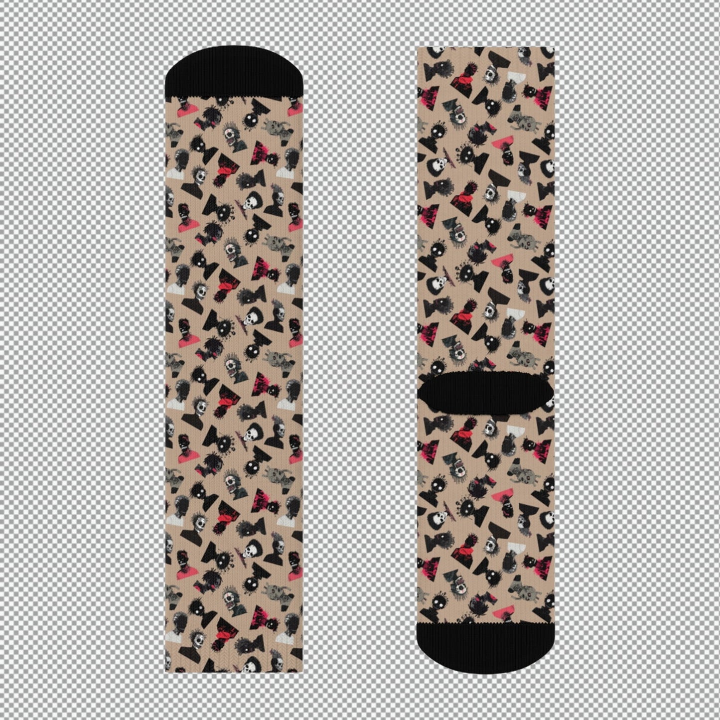 Sweet As Hell Designs' Crew Socks Featuring The Original Ruffian Pattern - Sweet As Hell Designs