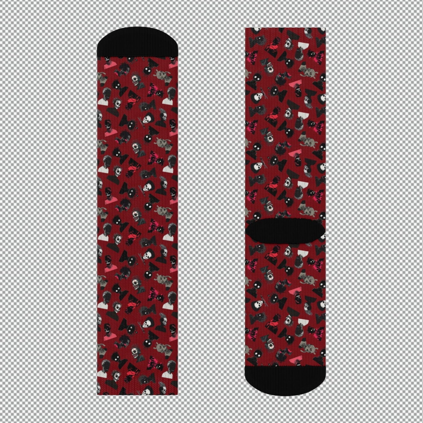 Sweet As Hell Designs' Crew Socks Featuring The Original Ruffian Pattern - Sweet As Hell Designs