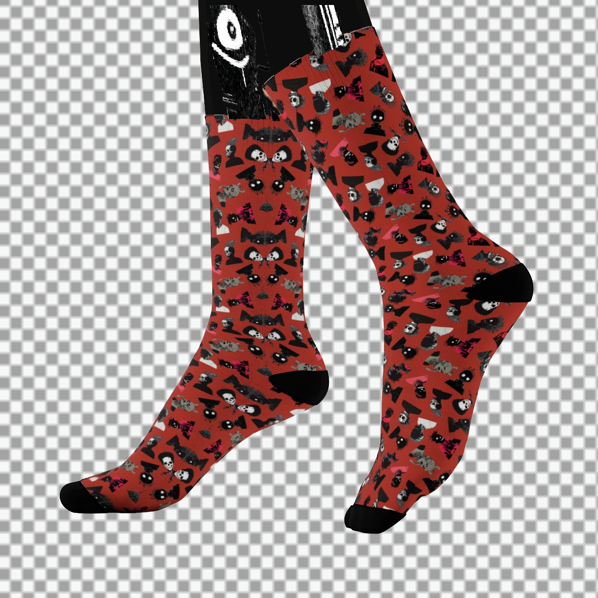 Sweet As Hell Designs' Crew Socks Featuring The Original Ruffian Pattern - Sweet As Hell Designs