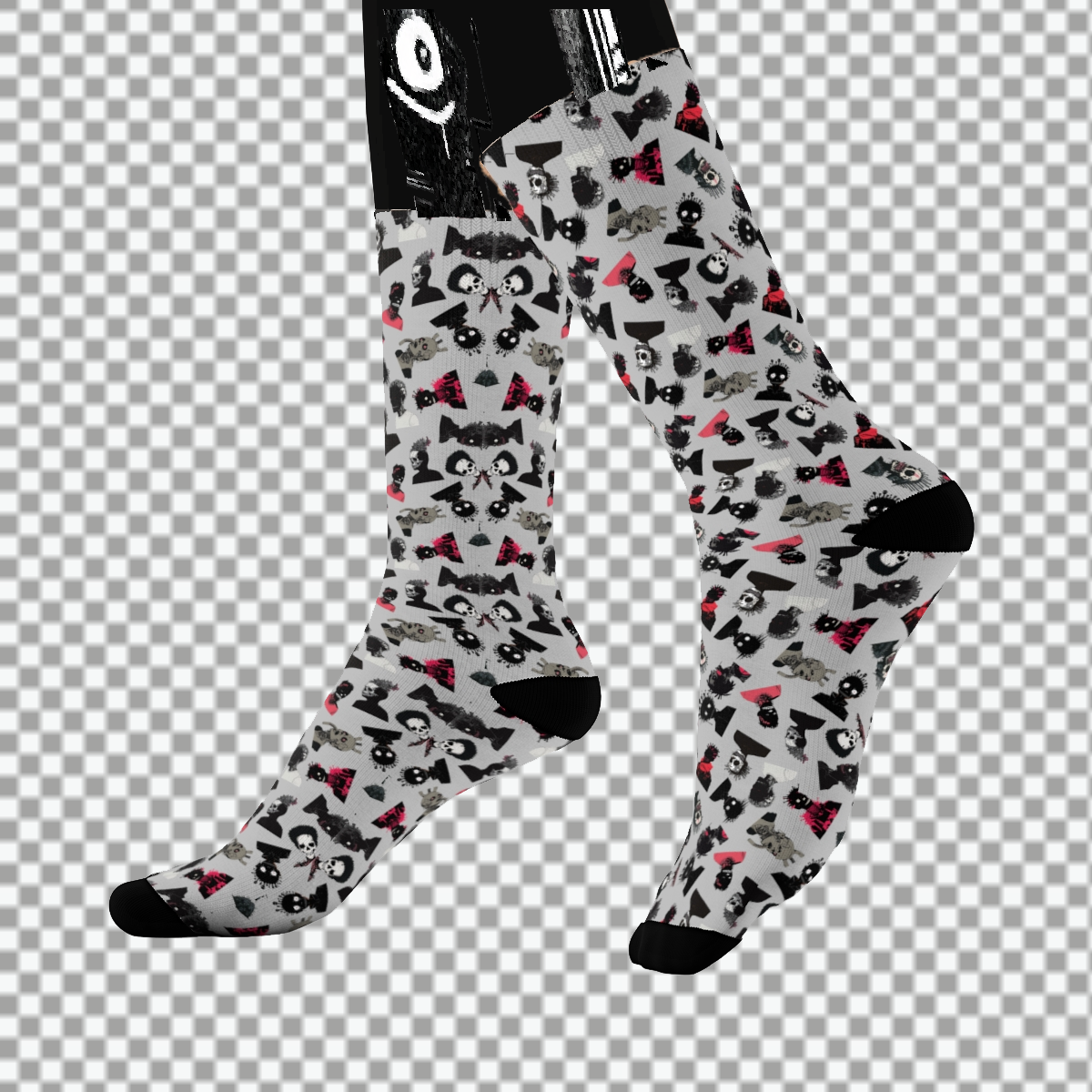 Sweet As Hell Designs' Crew Socks Featuring The Original Ruffian Pattern - Sweet As Hell Designs