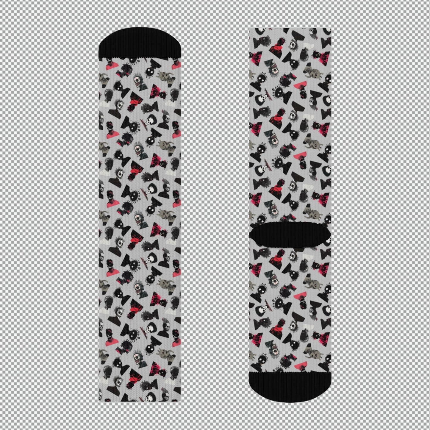 Sweet As Hell Designs' Crew Socks Featuring The Original Ruffian Pattern - Sweet As Hell Designs