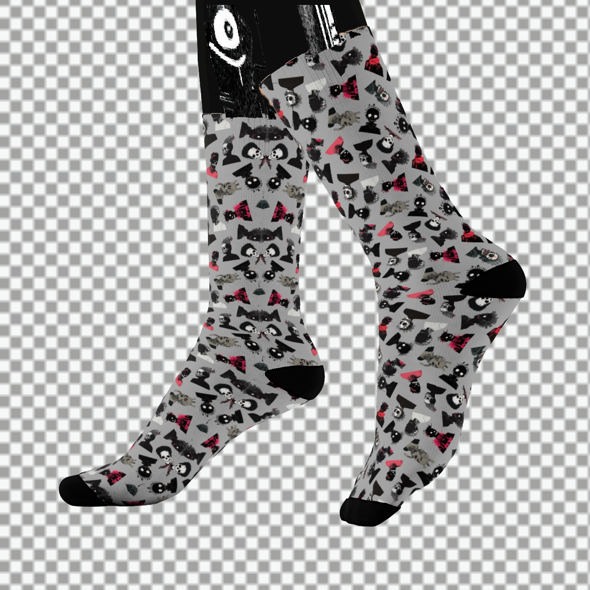 Sweet As Hell Designs' Crew Socks Featuring The Original Ruffian Pattern - Sweet As Hell Designs