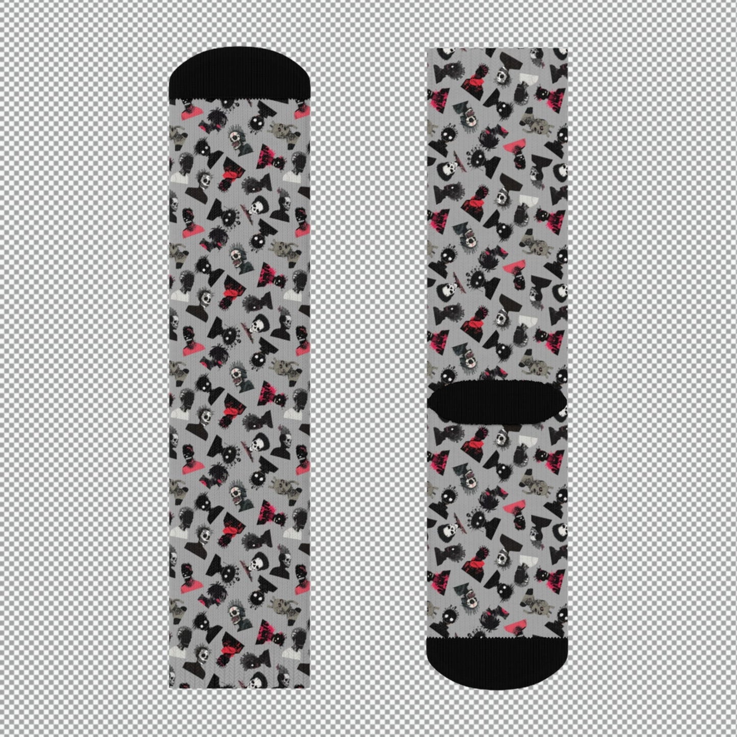 Sweet As Hell Designs' Crew Socks Featuring The Original Ruffian Pattern - Sweet As Hell Designs