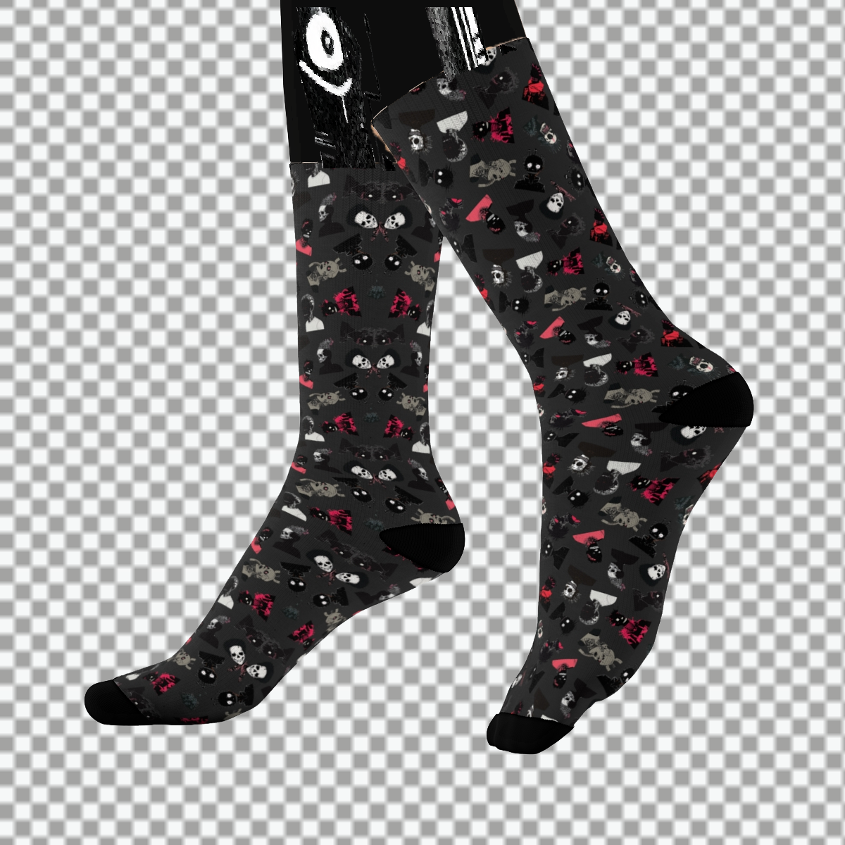 Sweet As Hell Designs' Crew Socks Featuring The Original Ruffian Pattern - Sweet As Hell Designs