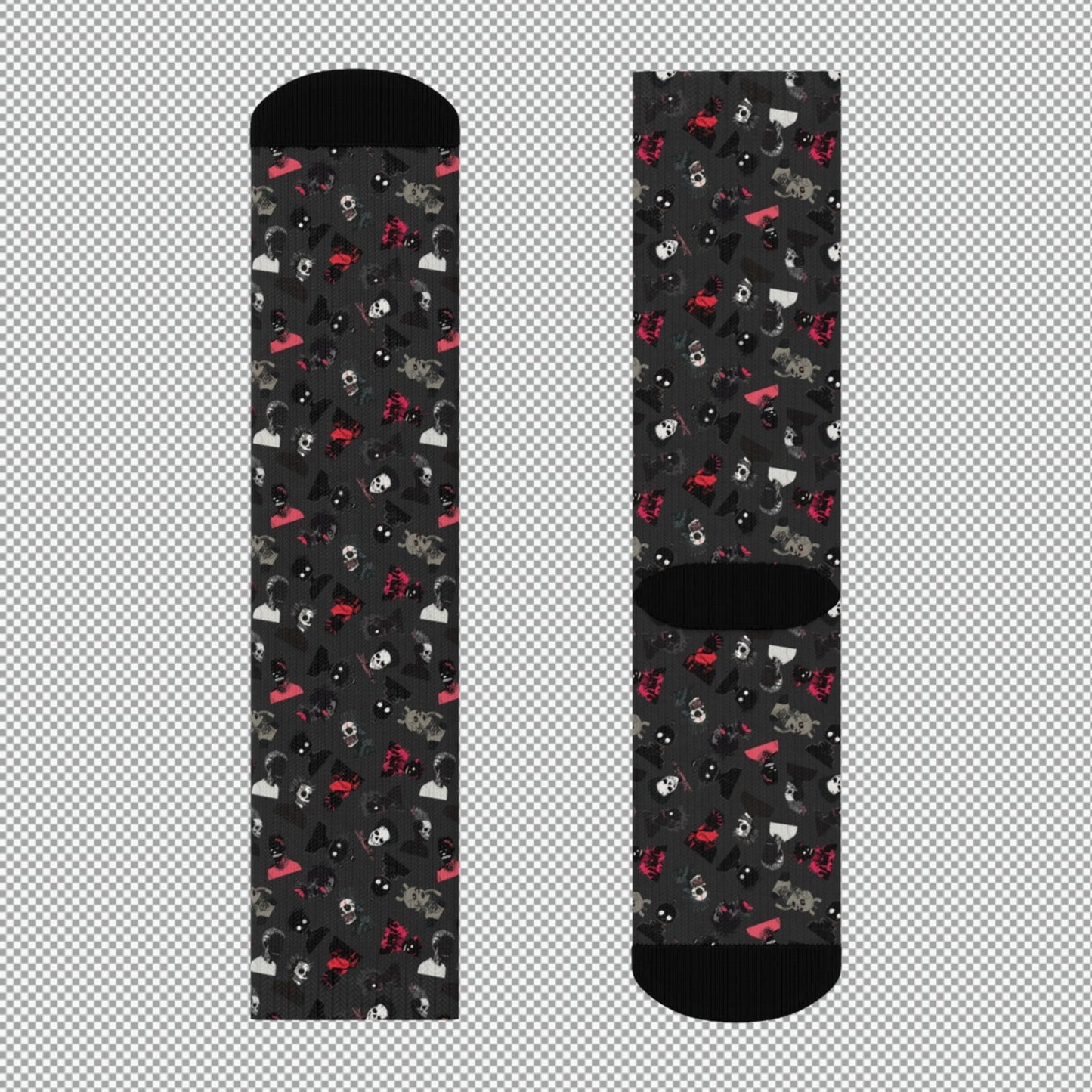 Sweet As Hell Designs' Crew Socks Featuring The Original Ruffian Pattern - Sweet As Hell Designs