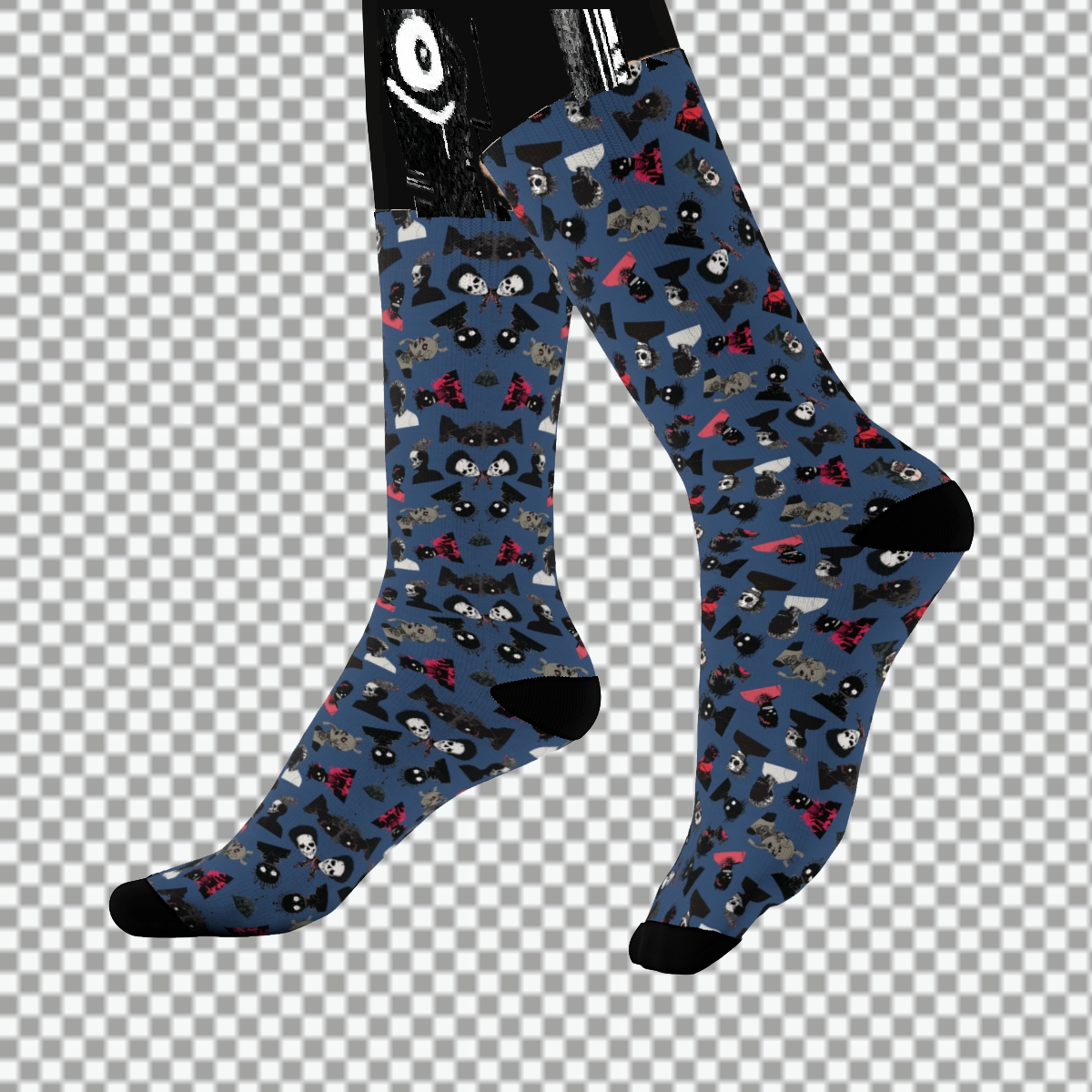 Sweet As Hell Designs' Crew Socks Featuring The Original Ruffian Pattern - Sweet As Hell Designs